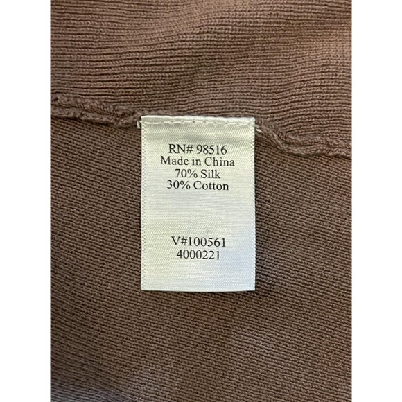 Coldwater Creek Cardigan Womens XS Brown Silk Blend Short Sleeve Button Front - Picture 6 of 6
